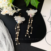Jellyfish Dangle Earrings, White Jellyfish Earrings, Jellyfish long drop earring, Unique Earrings, Beach Lover Jewelry Gift